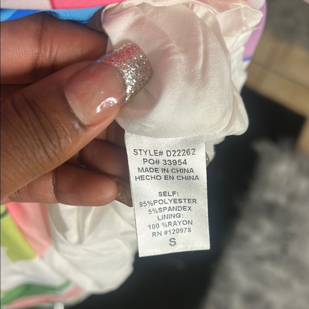 Off-White Multicolor Patterned Dress - image 4